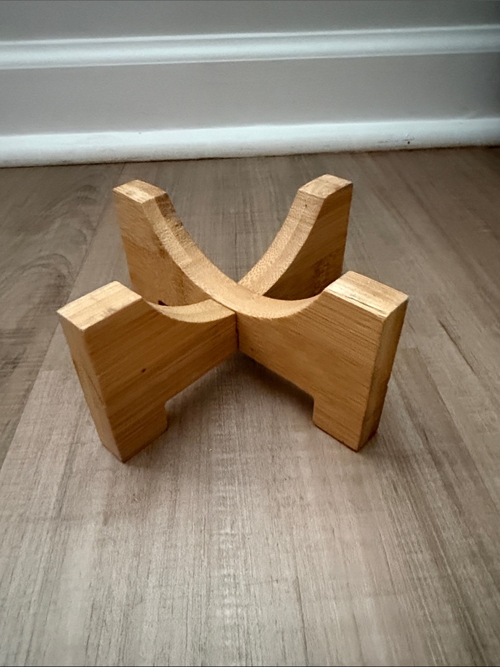 Wooden Bowl Stand - Natural Wood Home Accent